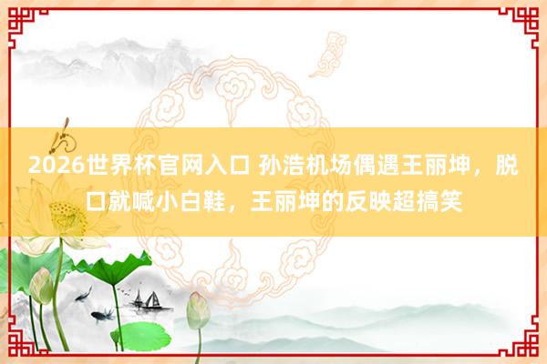 2026世界杯官网入口 孙浩机场偶遇王丽坤，脱口就喊小白鞋，王丽坤的反映超搞笑