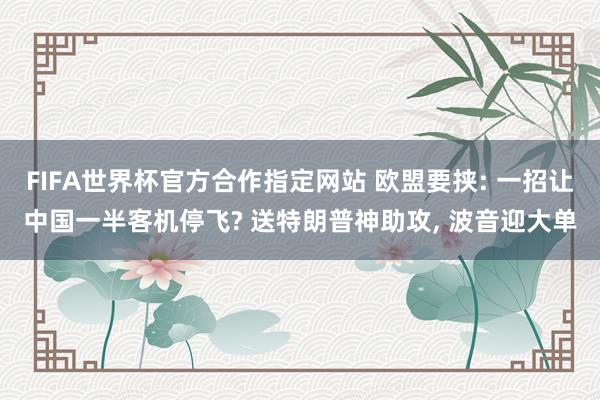 FIFA世界杯官方合作指定网站 欧盟要挟: 一招让中国一半客机停飞? 送特朗普神助攻, 波音迎大单
