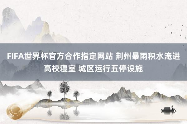 FIFA世界杯官方合作指定网站 荆州暴雨积水淹进高校寝室 城区运行五停设施