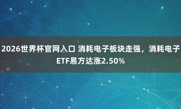 2026世界杯官网入口 消耗电子板块走强,消耗电子ETF易方达涨2.50%