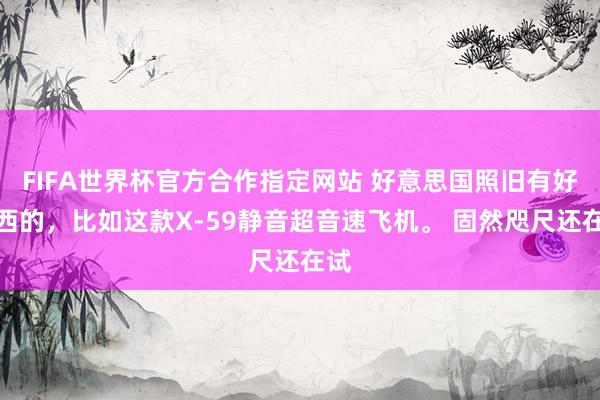 FIFA世界杯官方合作指定网站 好意思国照旧有好东西的,比如这款X-59静音超音速飞机。 固然咫尺还在试